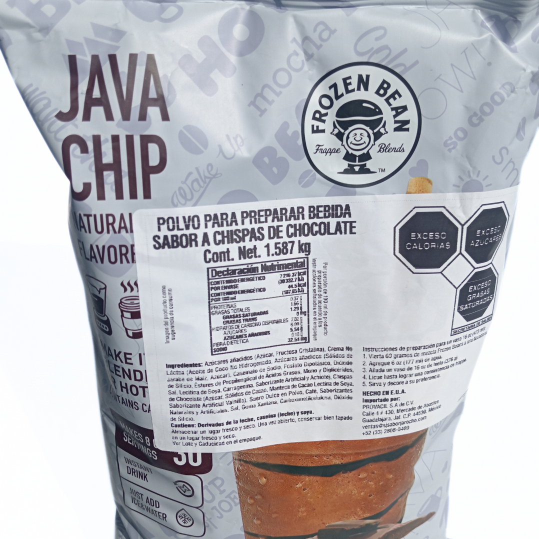 Premix Frozen Bean Java Chips 1.580 Kg — Barra Pro