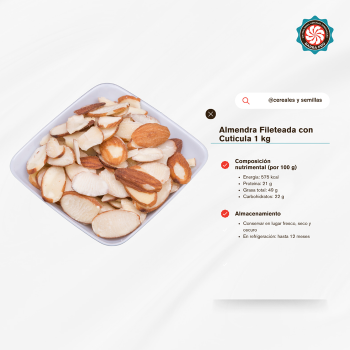 Almendra Fileteada Con Cuticula 1 Kg
