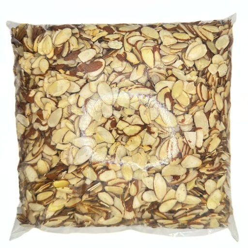 Bolsa de almendra fileteada para usarse como topping en paletas y helados, así como ingrediente en ensaladas, guisos, biónicos y otras recetas.