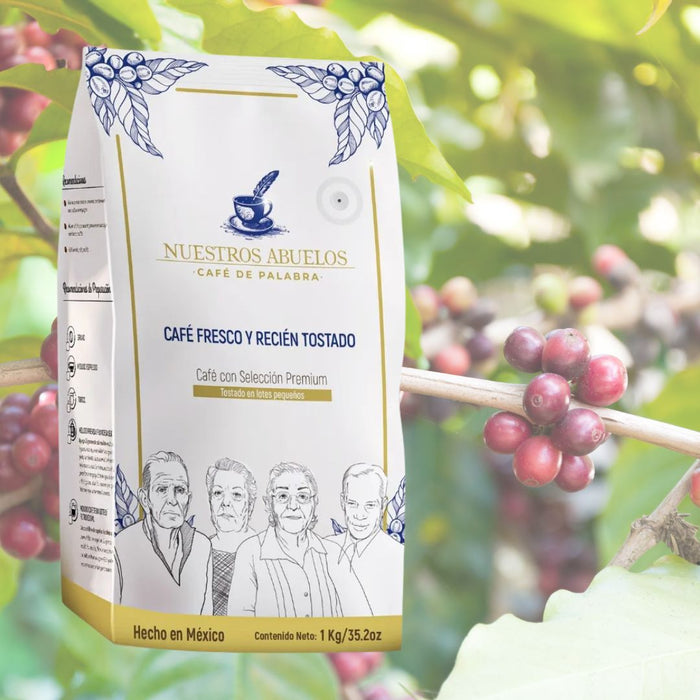 Bolsa de café de 1 kilogramo marca Nuestros Abuelos mezcla Fincas del Sur.