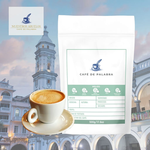 Bolsa de café de especialidad marca Nuestros Abuelos Exclusiva de Barra Pro, variedad de Veracruz.