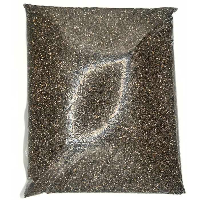 Bolsa de semilla de chía de 1 kg. Útil por sus propiedades nutricionales.