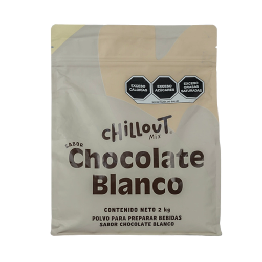 Bolsa de 2kg de chillout sabor chocolate blanco. Polvo para preparar bebidas.