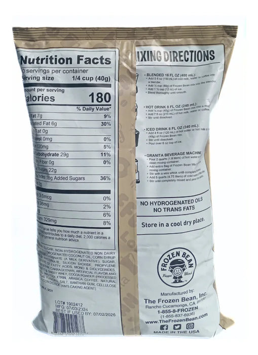 Base para bebidas y helado Frozen Bean Mocha Latte 1.580 Kg