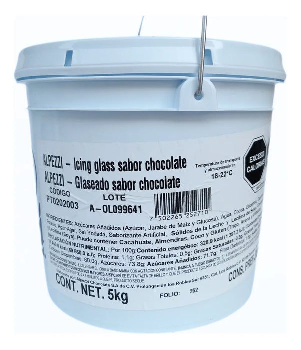 Cobertura para Dona Icing Glass Chocolate Alpezzi Cubeta 5 Kg