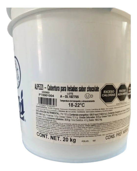 Cobertura de Chocolate Alpezzi Cubeta 20 Kg