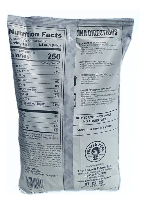 Base para bebidas y helados Frozen Bean Java Chips 1.580 Kg