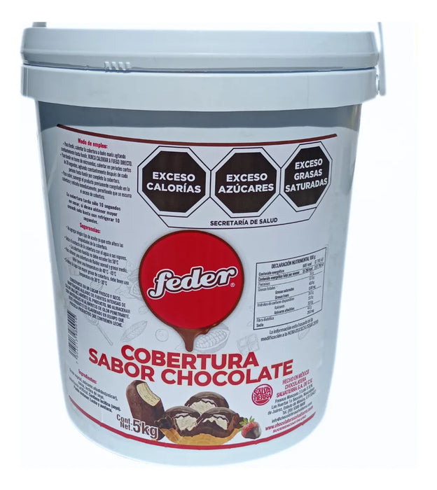 Cobertura de Chocolate Feder Cubeta 5 Kg