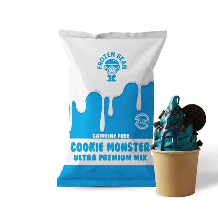 Bolsa de 1,36 kg de Frozen Bean de Cookie Monster para frappes, soft serve, gelato, bebidas calientes, granitas y más.